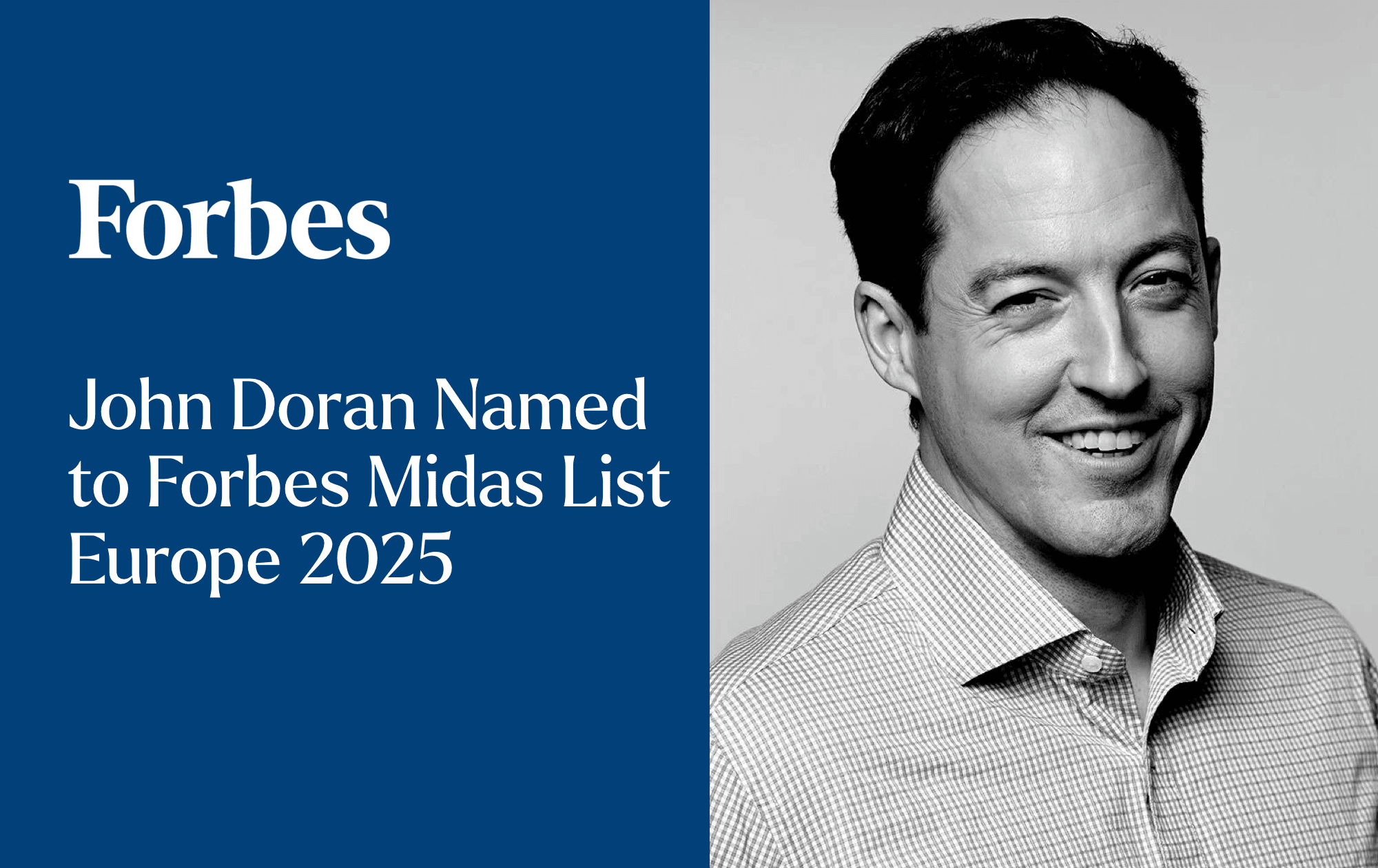 Forbes Recognizes TCV’s John Doran on the 2025 Midas List Europe